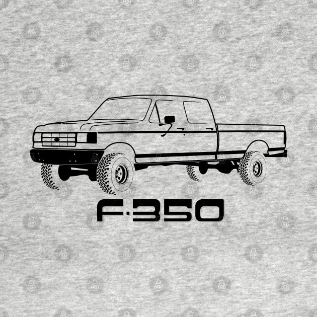 1987-1991 Ford F350 Crew Cab, Black Print by The OBS Apparel